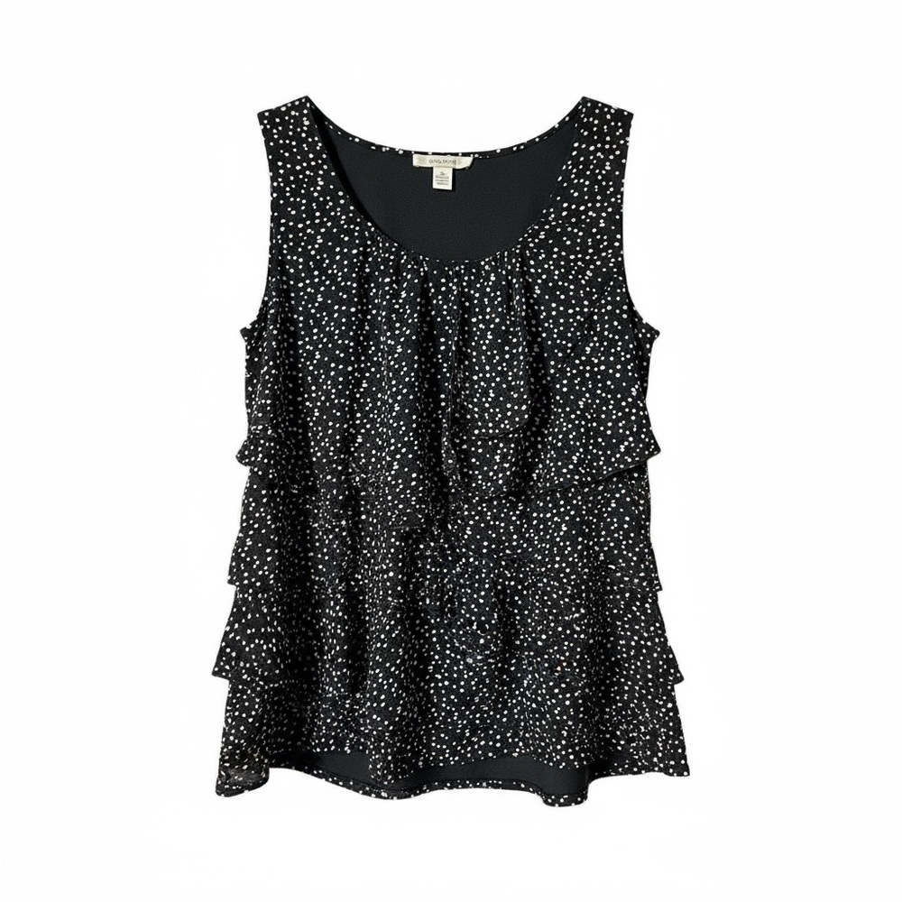 Dressbarn Navy blue and White Polka Dot Women's Top, XL